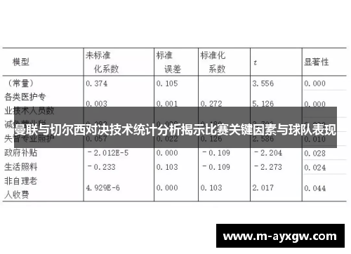 曼联与切尔西对决技术统计分析揭示比赛关键因素与球队表现